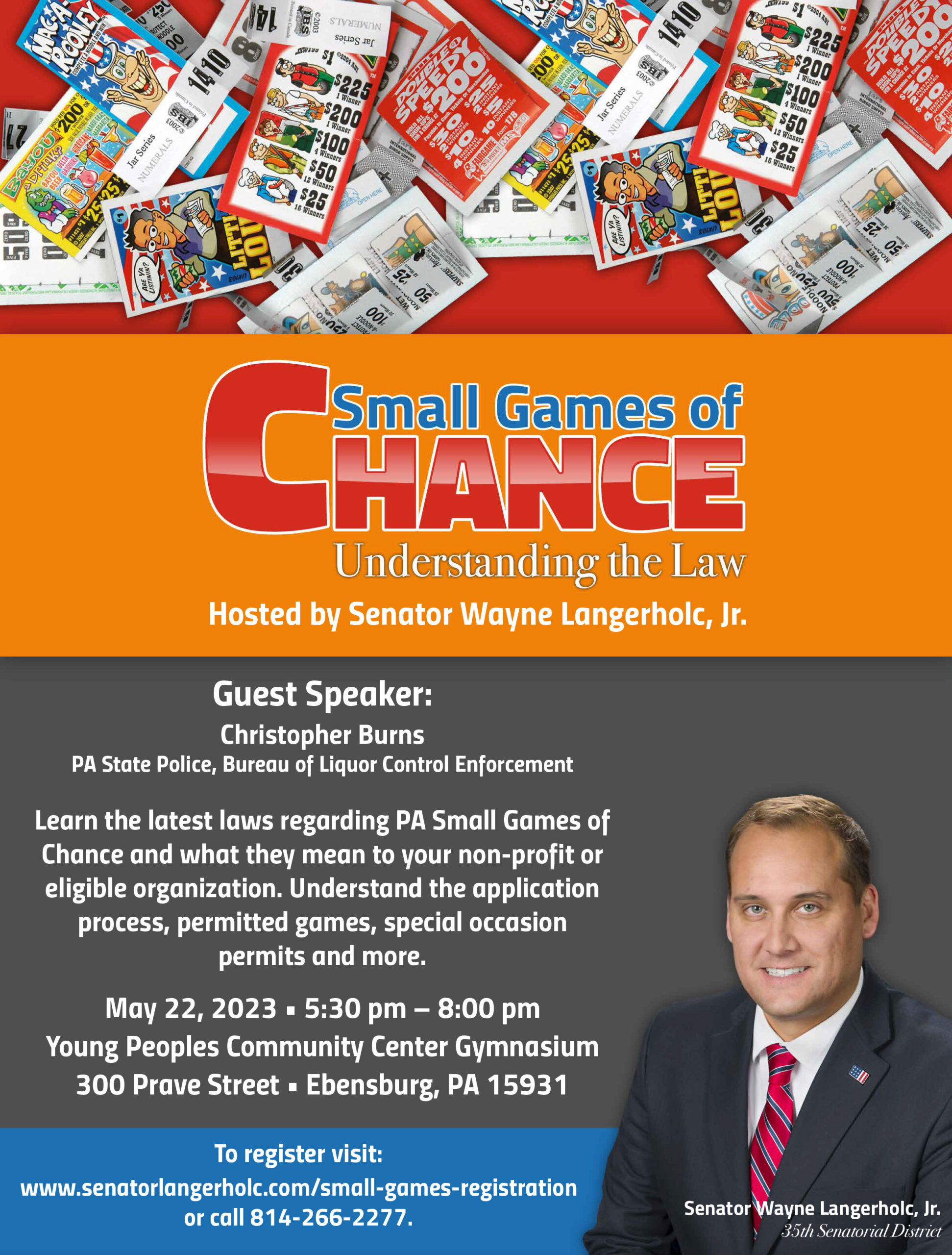 small games of chance flyer Senator Langerholc